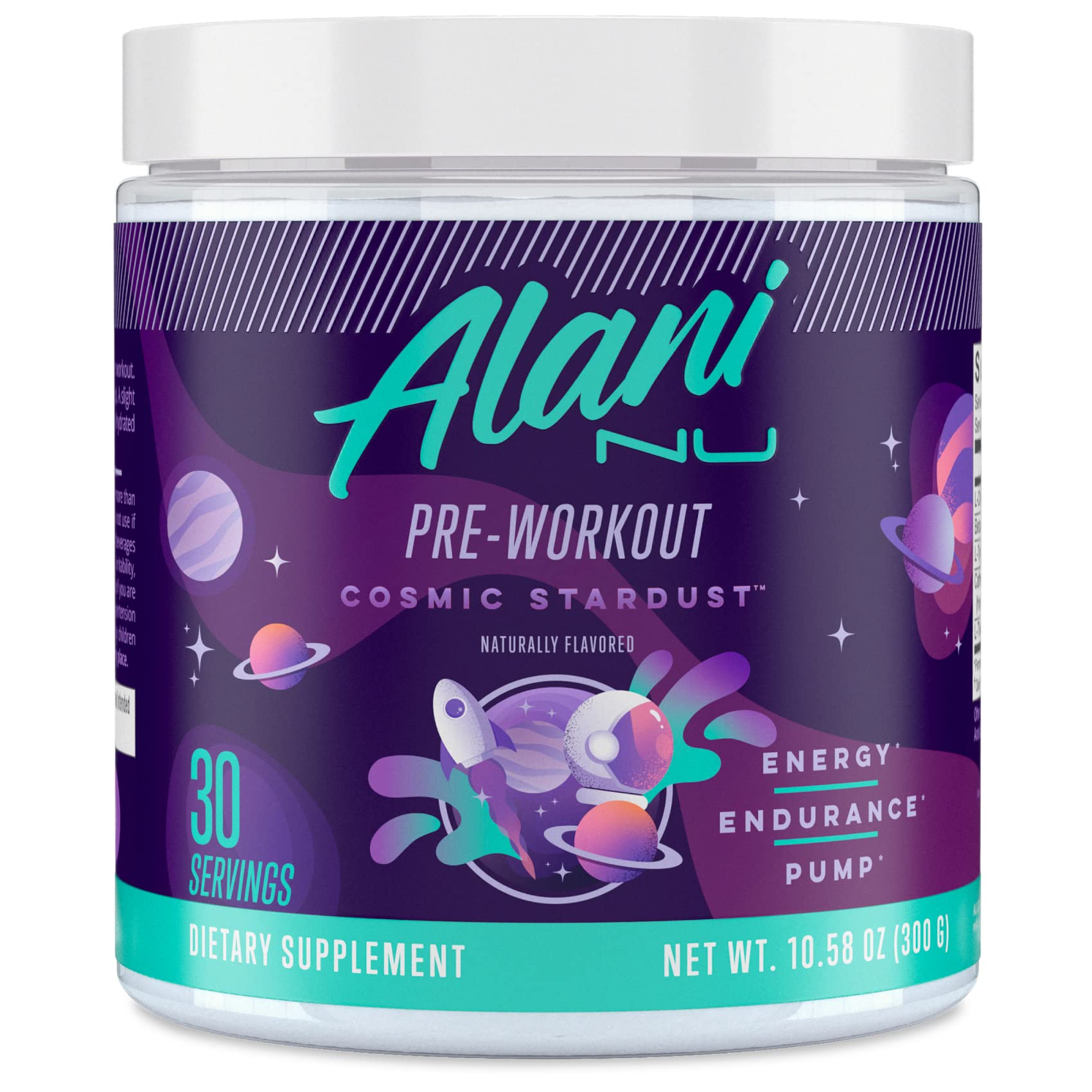 Alani Nu Creatine Monohydrate Powder and Pre Workout Cosmic Stardust Powder Bundle | Sugar Free | 30 Servings Per Container