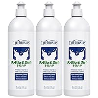 Dr. Brown's Bottle & Dish Soap for Baby Bottles and Baby Accessories, Plant-Derived, Fragrance-Free (Pack of 3)