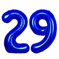 40 inch Navy Blue Number 29 Balloon, Giant Large 29 Foil Balloon for Birthdays, Anniversaries, Graduations, 29th Birthday Decorations for Kids