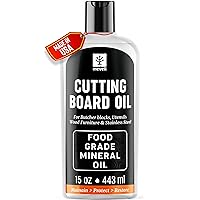 Food Grade Mineral Oil Made in USA 15 Oz, Butcher Blocks and Kitchen Countertops Conditioner, Food Safe Cutting Board Oil, Finish for Marble, Soapstone