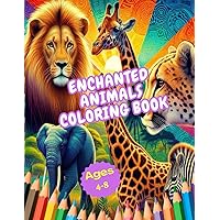 Enchanted animals coloring book for kids ages 4-8: 50 unique footprints: Educational Coloring