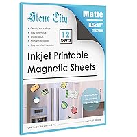 Printable Magnetic Sheets 8.5x11 Inch, 12 Sheets Matte Magnet Paper Sheet for Inkjet Printer, Flexible Magnetic Printer Paper for Fridge, DIY Crafts