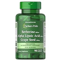 Berberine, Alpha Lipoic Acid & Grape Seed, Promotes Antioxidant Support, 90 Vegetable Capsules