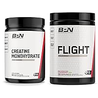 BARE PERFORMANCE NUTRITION BPN Creatine Monohydrate (Unflavored) & Flight Pre Workout (Strawberry Kiwi) Bundle