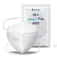 MedicPro N95 Mask NIOSH Approved, Individually Wrapped N95 Particulate Respirator Mask Made in USA Pack of (10,50,100,500)