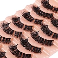 HBZGTLAD 7 Pairs Natural Cluster Fluffy Lashes Extensions Wispy Lashes Natural Look False Eyelashes Individual Lashes 3D Strips Eyelash Extensions DIY Mink Lashes (DIY7-6)