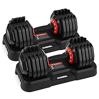 Adjustable Dumbbell Set, 55 lb Free Weight Set Pair Fast Adjust Dumbbell Weight for Exercises,Dumbbells with Anti-Slip Handle and Weight Plate for Men and Women Home Gym Workout Equipment