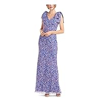 JS Collections Womens Paisley Maxi Evening Dress Blue 12