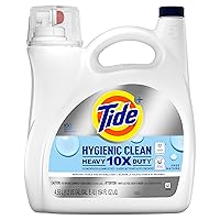 Tide Hygienic Clean Heavy Duty 10X Free Laundry Detergent Liquid, Unscented, 100 Load,S 154 Oz, He Compatible