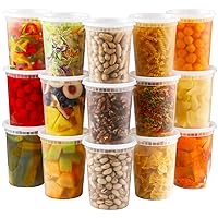 AOZITA 20 Sets 32 oz Plastic Deli Food Containers With Lids, Airtight Food Storage Containers, Freezer/Dishwasher/Microwave Safe, Soup Containers For Takeout Meal Prep Storage
