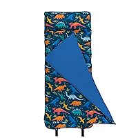 Wildkin Original Nap Mat with Reusable Pillow for Boys & Girls, Perfect for Elementary Daycare Sleepovers, Features Hook & Loop Fastener, Cotton Blend Materials Nap Mat for Kids (Jurassic Dinosaurs)