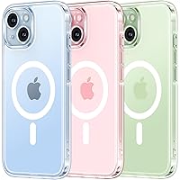 TOCOL 3 in 1 Magnetic for iPhone 15 Case, [Non-Yellowing] [Full Camera Protection] [Compatible with Magsafe] [15FT Military Grade Protection] Bumper for iPhone 15 6.1 Inch, Clear