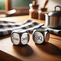 2 Pack Food Choice Dice, Stainless Steel What Eat Dice, Anniversary Couple Gifts for Men Women, Christmas Birthday Gifts for Boyfriend Girlfriend, Stocking Stuffers for Man Women Kids