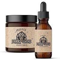 Rugged Beard Style Kit | Includes Oil Based Pomade & Beard Oil | Promotes Healthy Hair Growth, Nourish & Hydrate Dry Skin
