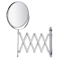 Cosmetic Mirror Wall Mounted Telescopic Chrome Wenko, 7.5 x 15.2 x 19.7 in