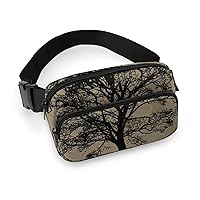 Tree of Life Fanny Pack Adjustable Bum Bag Crossbody Double Layer Waist Bag for Halloween