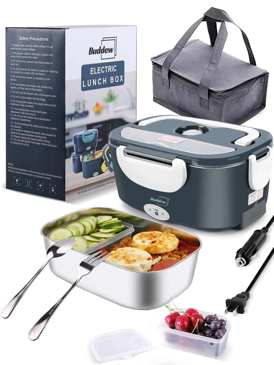 Electric Heating Lunch Box Bag Portable Food Warmer Mini Oven Container for  Car Picnics Travelling Hiking On-site Lunch Break - Walmart.com