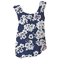 Floral Loose Fit Long Vest for Women Fall Summer Sleeveless Square Neck Pleated Cami Tank Tops Vest Women 2024