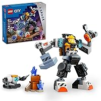 City Space Construction Mech Suit Building Set, Fun Space Toy for Kids Ages 6 and Up, Space Gift Idea for Boys and Girls Who Love Imaginative Play, Includes Pilot Minifigure and Robot Toy, 60428