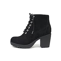Soda Womens Second Lace Up Ankle Bootie (7, Black ISU)