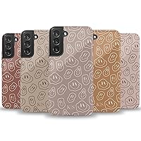Custom Initials Melting Smiley Face Personalized Name Case, Designed for Samsung Galaxy S24 Plus, S23 Ultra, S22, S21, S20, S10, S10e, S9, S8, Note 20, 10 Brown