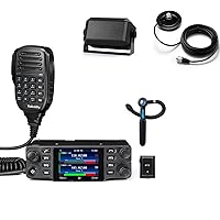 Radioddity DB40-D DMR & Analog 40W Mobile Radio with BT PTT & Earpiece, VHF UHF Dual Band Ham Amateur Radio with GPS/APRS, Up to 500K DMR ID + 5W External Speaker + Antenna Magnet Mount SO-239