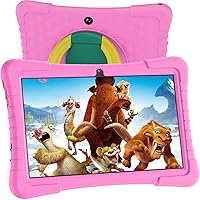 YOBANSE Kids Tablet, 10 inch Tablet for Kids Android 12 Tablet 3GB 64GB Toddler Tablet with 8000mAh Battery, WiFi, Bluetooth, Dual Camera, Parental Control(Light Pink)