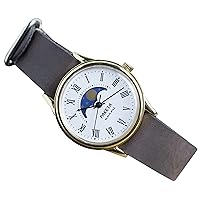 Raketa Quartz Mens Watch Bracelet Stainless Steel Watch Condition Gift Idea (Dark Chocolate Strap)