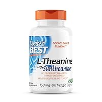 L-Theanine Contains Suntheanine, Helps Reduce Stress & Sleep, Non-GMO, Gluten Free, Vegan, 150 mg (DRB-00197), 90 Count
