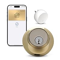 Lock+ Connect Wi-Fi Smart Lock Plus Apple Home Keys - Remotely Control from Anywhere - Includes Key Fobs - Works with iOS, Android, Apple HomeKit, Amazon Alexa, Google Home (Polished Brass)
