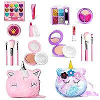Kids Real Makeup Kit + Little Girls Makeup Kit with Purple Coin Purse