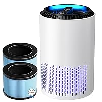 AROEVE Air Purifiers(White) for Home with Three HEPA Air Filter(One Basic Version & Two Standard Version) For Smoke Pollen Dander Hair Smell In Bedroom Office Living Room and Kitchen