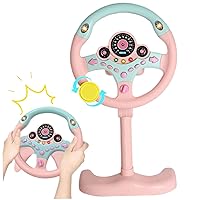 Steering Wheel Toy, Kids Simulated Steering Wheel Baby Steering Wheel Toy with Music and Light, Steering Wheel Preschool Toys Pretend Driving Toy Gifts for Kids 1