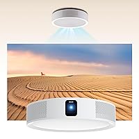 DALEN Projector With WiFi 5 and Bluetooth, 3 IN 1 Ceiling Light/Speaker/Projector, FHD 1080P Home Theater Projector,Ultra Short Throw Projector with Bulit-in Video Streaming Platforms