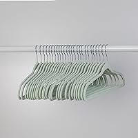 25-Pack Slim-Profile Non-Slip Velvet, Light Green Hanger, 25