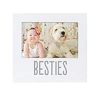 Pearhead Bestie and Baby Frame, Baby and Pet Keepsake Frame, White