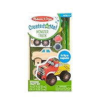 Melissa & Doug Created by Me! Monster Truck Wooden Craft Kit - Easter Basket Stuffers Easy To Assemble DIY For Kids