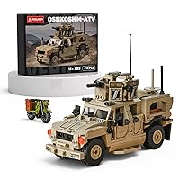 OshKosh M-ATV, Military Vehicle Building Blocks, MRAP Brick Sets Army Construction Collectible Display Toy for Adult Teens Gift Giving (418 Pieces)