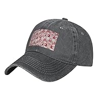 Animal Wilderness Bear Deer Print Unisex Adjustable Baseball Caps Washed Denim Trucker Hat Baseball Low