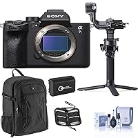 Sony Alpha a7S III Full Frame Mirrorless Digital Camera Body - Bundle with Gimbal Stabilizer, Backpack, Extra Battery, SD Card Case, Cleaning Kit, Charger
