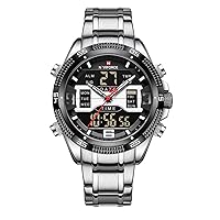 NAVIFORCE Digital Watch Men Waterproof Sports Watches Stainless Steel Military Quartz Wristwatches