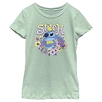 Fifth Sun Disney Lilo Springy Stitch Girls Short Sleeve Tee Shirt