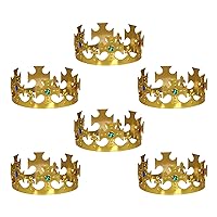 Beistle Kitchen Mardi GrasBeistle S60250-GDAZ6 Plastic Jeweled King's Crowns 6 Piece