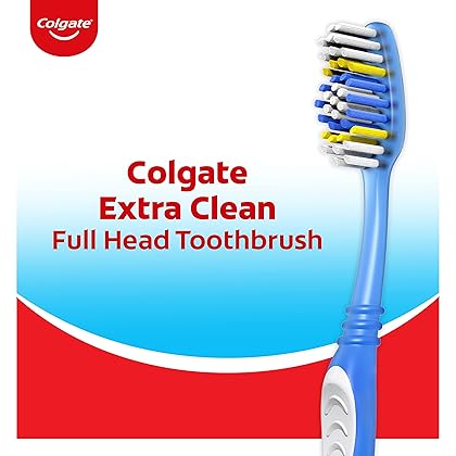 Colgate Extra Clean Toothbrush, Soft Toothbrush for Adults, 6 Count (Pack of 1)