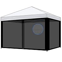 Mesh Sidewall for 10x10 Pop Up Canopy - Straight Leg, 4 in 1 Panel Sunshade sidewalls with Velcro, Black