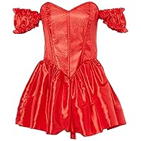 Daisy corsets Womens Top Drawer Steel Boned Red Brocade & Taffeta Corset DressCorset