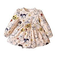 Baby Boy Onsies0-3 Months Infant Boys Girls Halloween Long Sleeve Cartoon Prints Romper Infant Boys Dress Shirt
