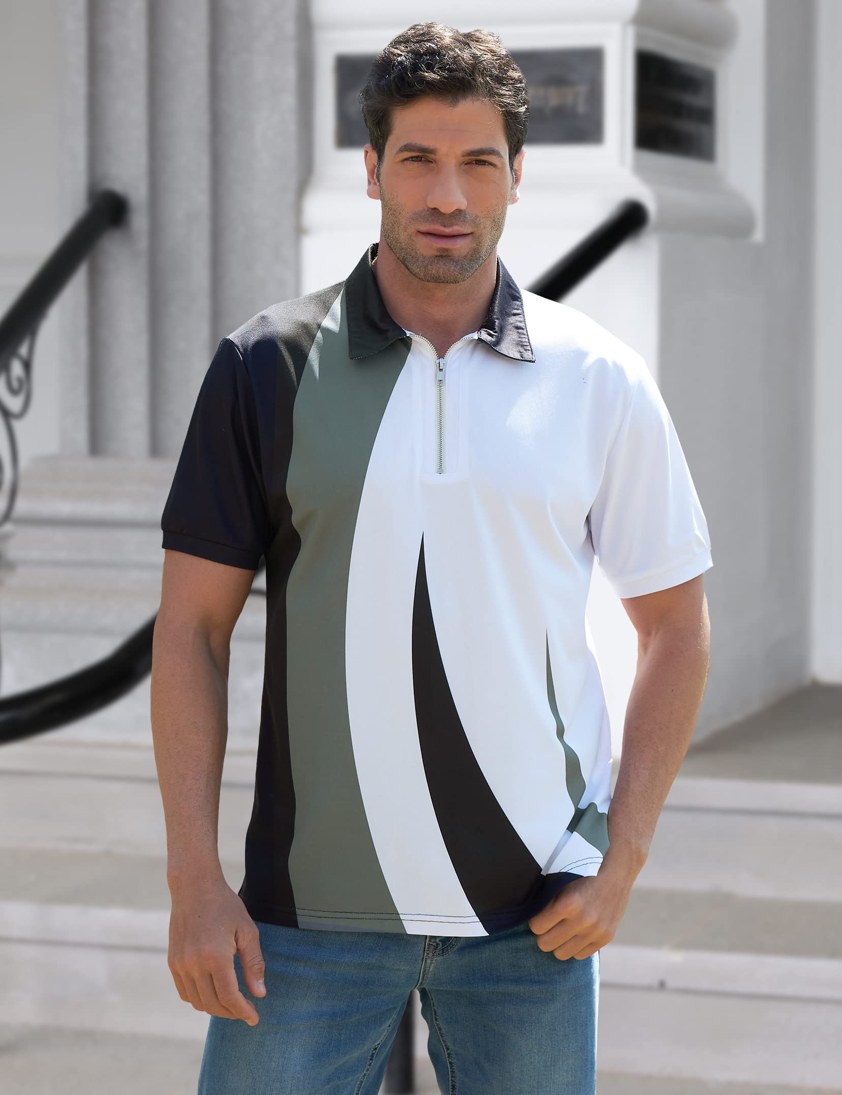 Mua Idgreatim Mens Zipper Polo Shirts Short Sleeve Casual Slim Fit Athletic  Tennis Golf Polos T-Shirt Tops trên Amazon Mỹ chính hãng 2023 Giaonhan247