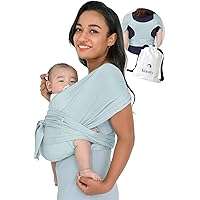 Konny Baby Carrier AirMesh for Cozy Luxury Baby Carrier Wrap, Easy to Wear Baby Wrap Carrier, Perfect Essentials Cloths for Newborn Babies up to 44 lbs, (Mint, M)