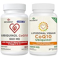 CoQ10 600mg 1PCS Bundle with 1000mg Liposomal CoQ10 Ubiquinol Supplement 1PCS